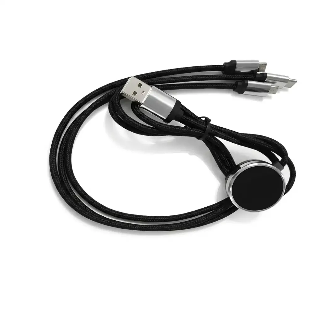 مستلزمات كهربائية - كابل شحن متعدد 3 فى 1 مضفر شحن سريع 6A/1000W